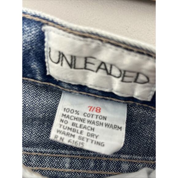 Unleaded Vintage Acid Wash Tapered Mom Jeans Size 7/8 High Rise 80s Denim Retro - Picture 11 of 13